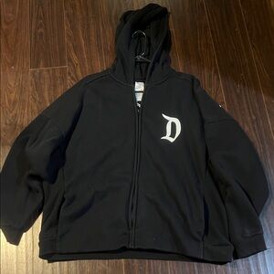 Disneyland Black Zip-Up Hoodie with White embroidered Logo